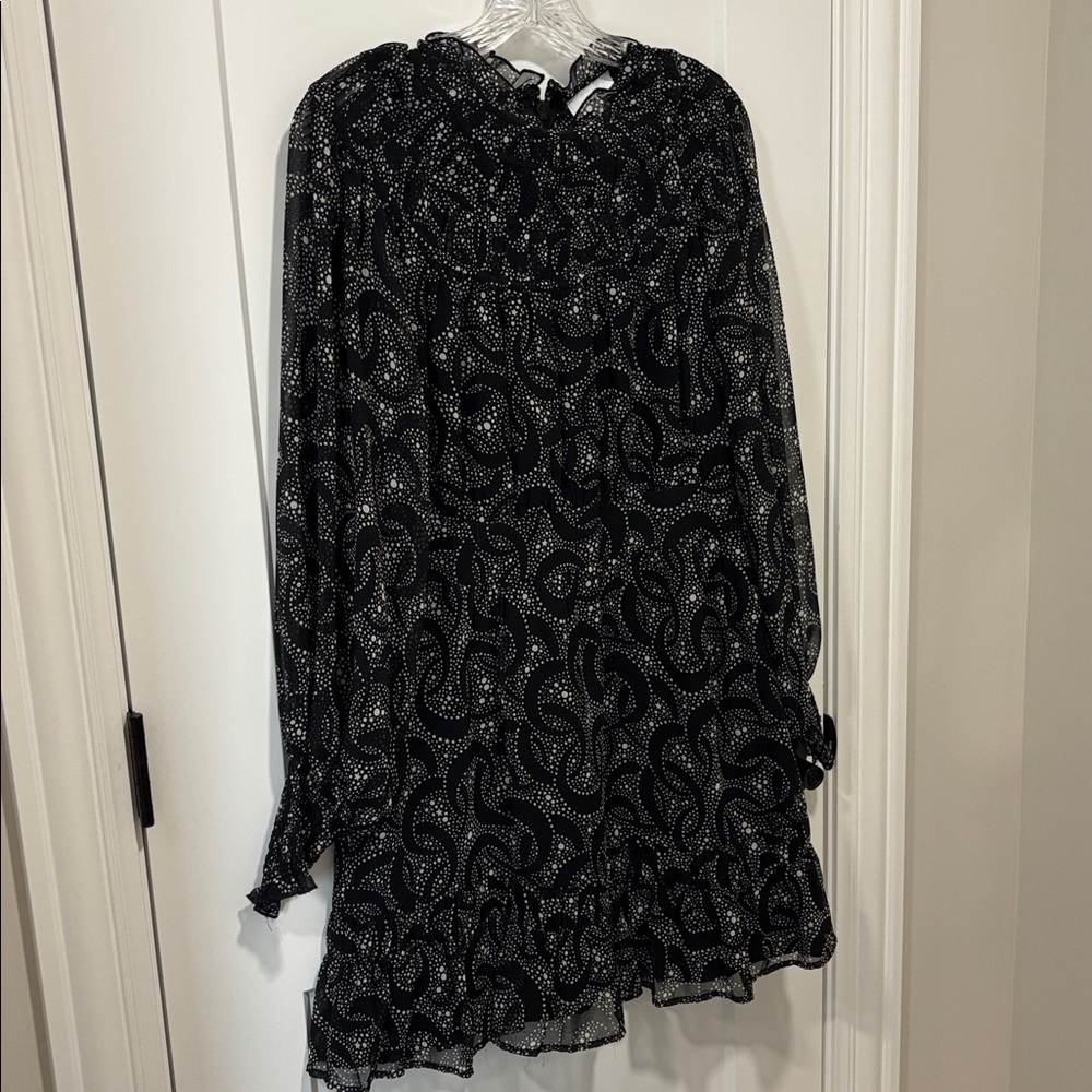 Topshop Abstract Print Long Slv Minidress 8